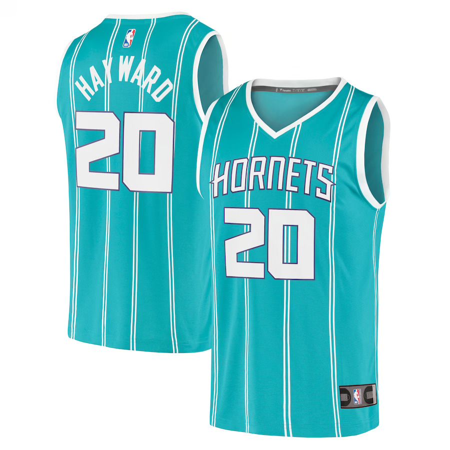 Men Charlotte Hornets #20 Gordon Hayward Fanatics Branded Teal Fast Break Replica NBA Jersey